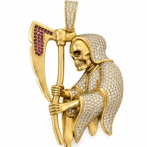 IMAGEN  DE LA MUERTA CON DIAMANTES Y RUBIS MIDE 5.5CM